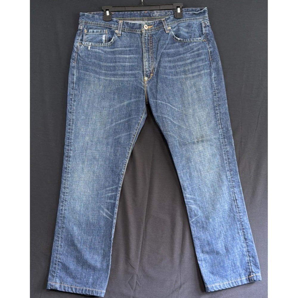 Canterbury Of New Zealand Jeans Men 36X30 Blue Selvede Straight Denim Distressed